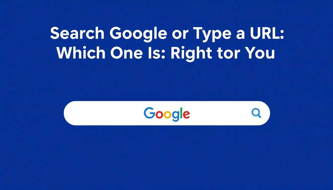 Illustration comparing Google search vs typing a URL in UAE context